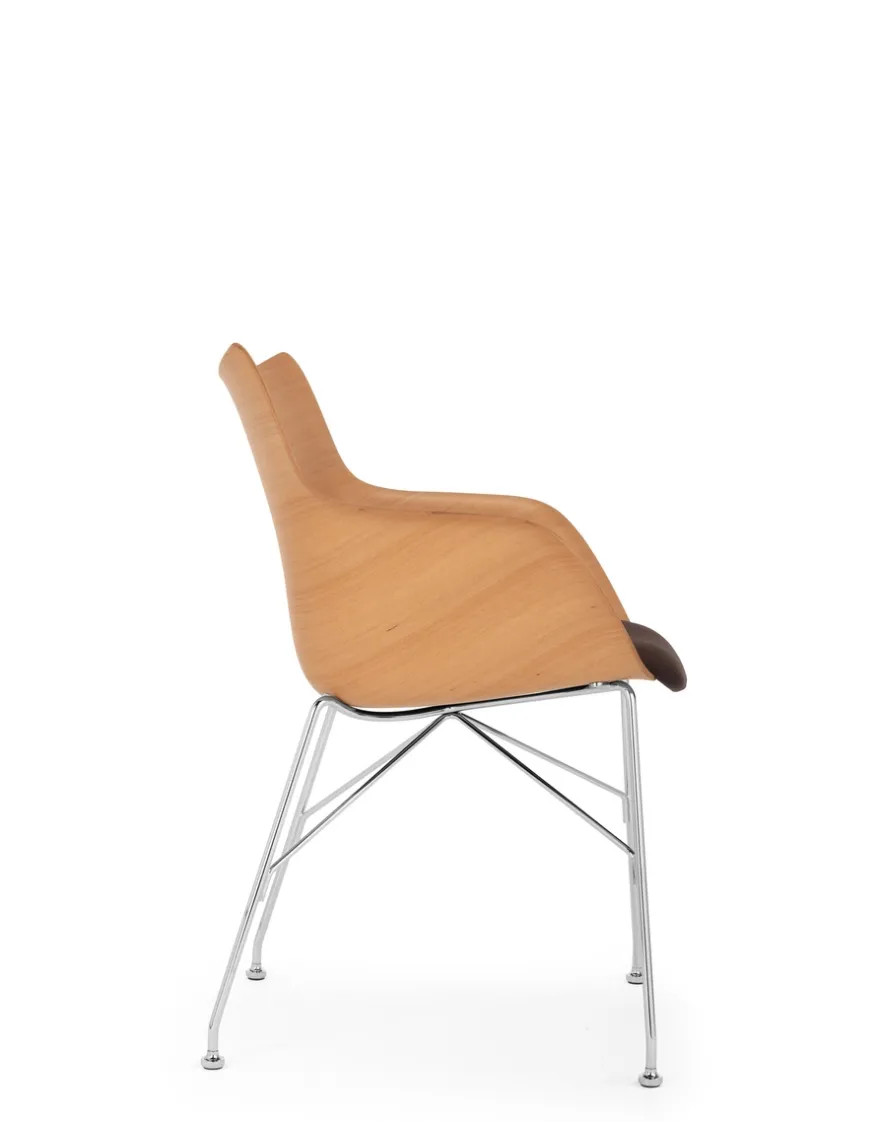 Discount Kartell Q/wood soft BOIS CLAIR/CHROME/MARRON