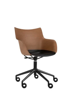 Discount Kartell Q/wood wheels BOIS FONCÉ/NOIR