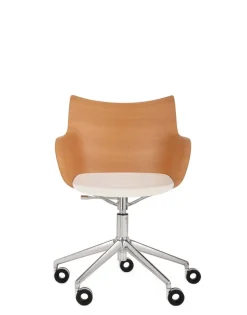 Sale Kartell Q/wood wheels BOIS CLAIR/CHROME