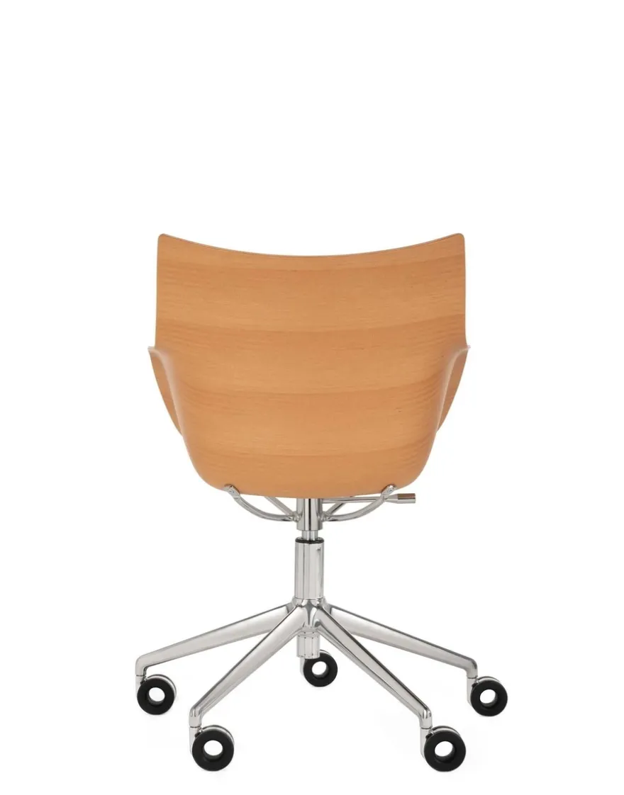 Sale Kartell Q/wood wheels BOIS CLAIR/CHROME