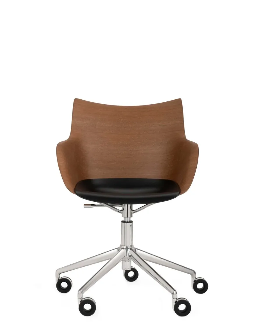 Online Kartell Q/wood wheels BOIS FONCÉ/CHROME
