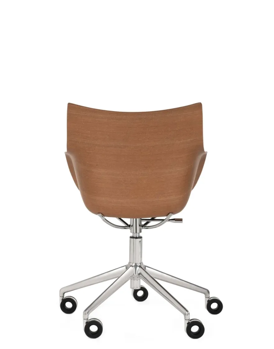 Online Kartell Q/wood wheels BOIS FONCÉ/CHROME
