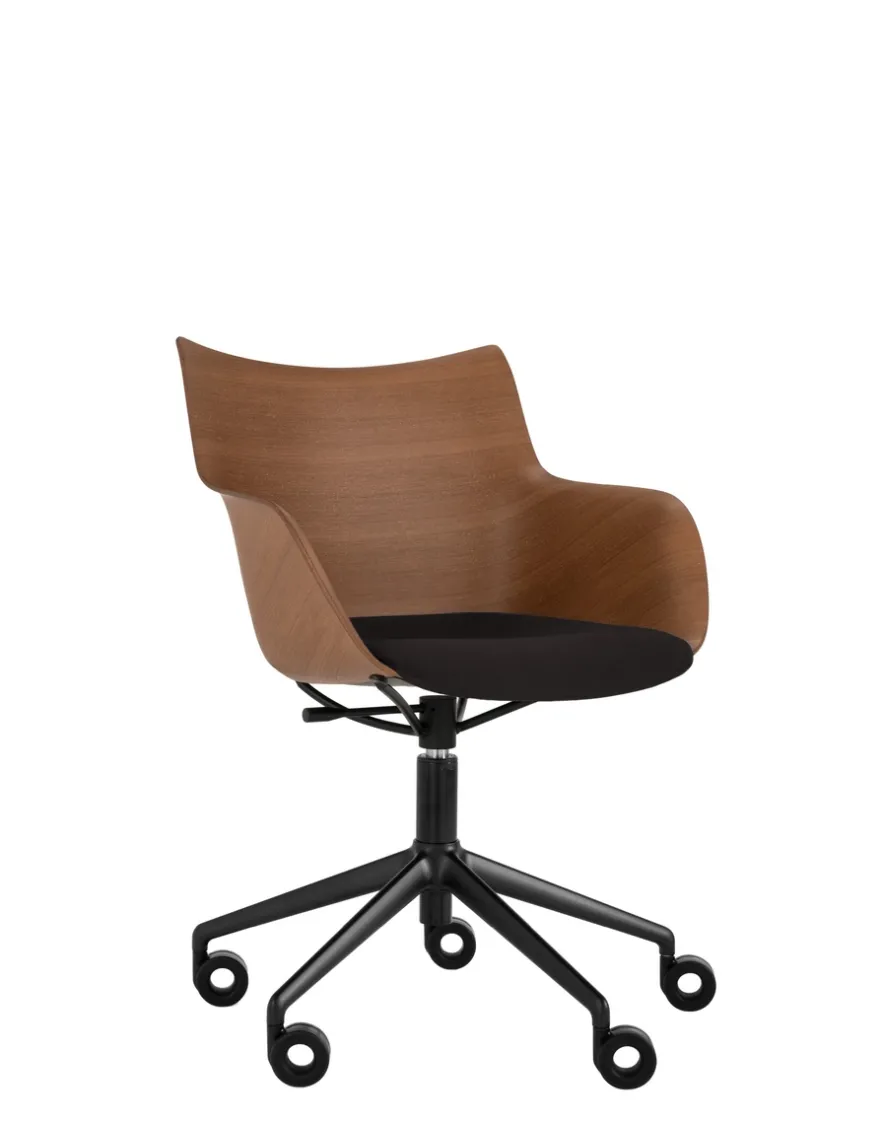 Discount Kartell Q/wood wheels soft BOIS FONCÉ/NOIR/NOIR