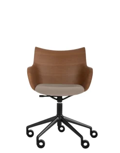 Hot Kartell Q/wood wheels soft BOIS FONCÉ/NOIR/ECRÙ