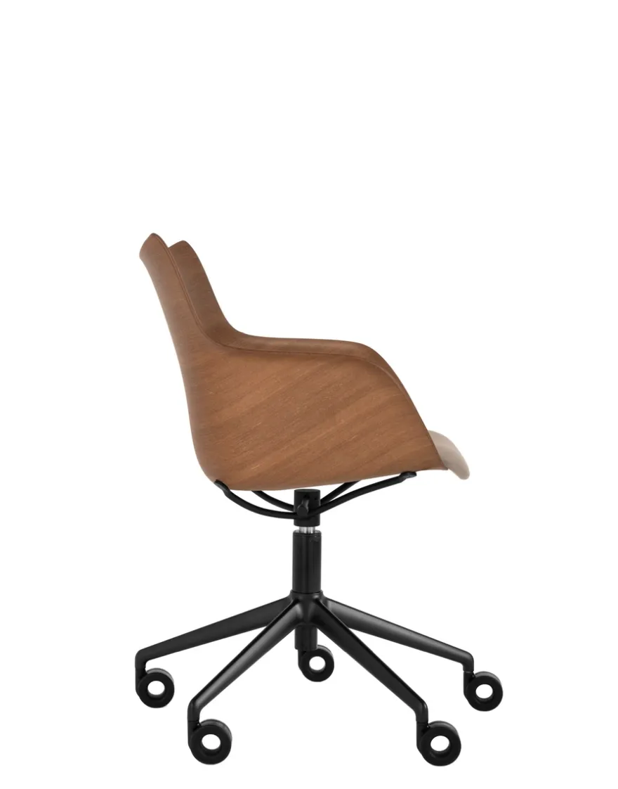 Hot Kartell Q/wood wheels soft BOIS FONCÉ/NOIR/ECRÙ