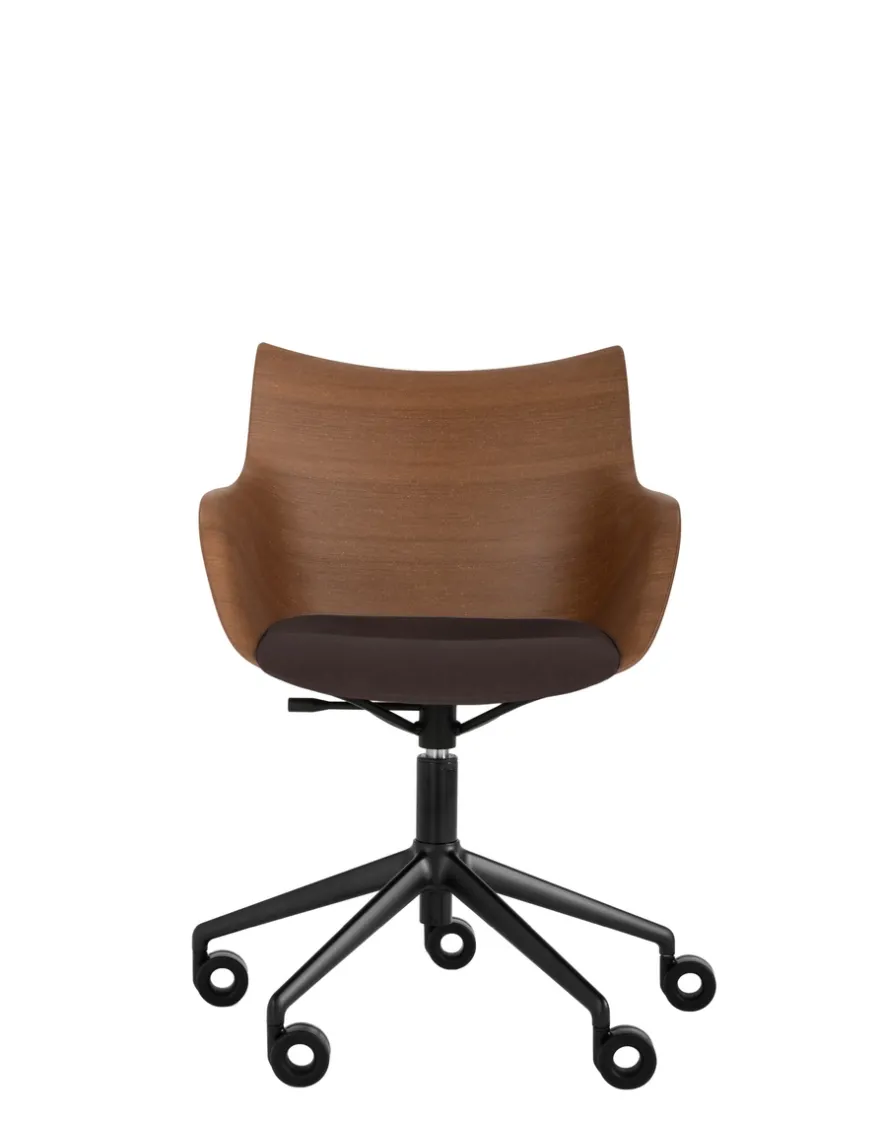 Online Kartell Q/wood wheels soft BOIS FONCÉ/NOIR/MARRON