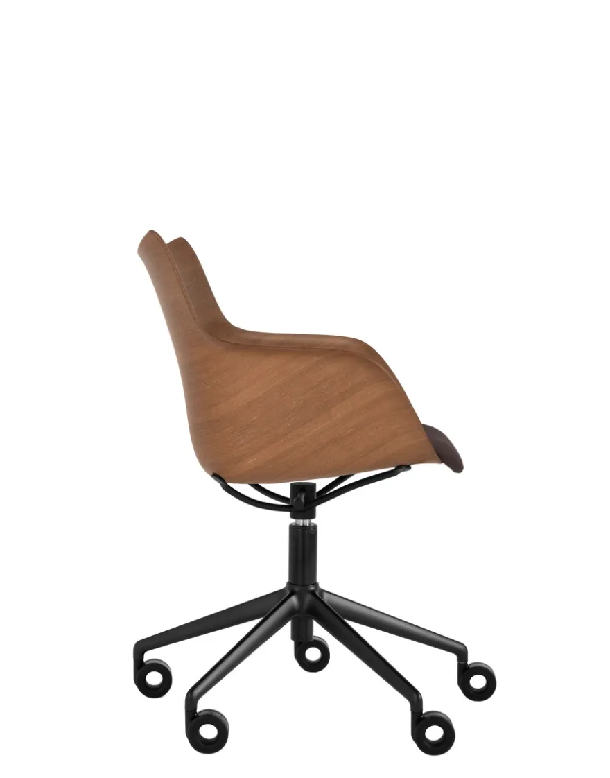 Online Kartell Q/wood wheels soft BOIS FONCÉ/NOIR/MARRON
