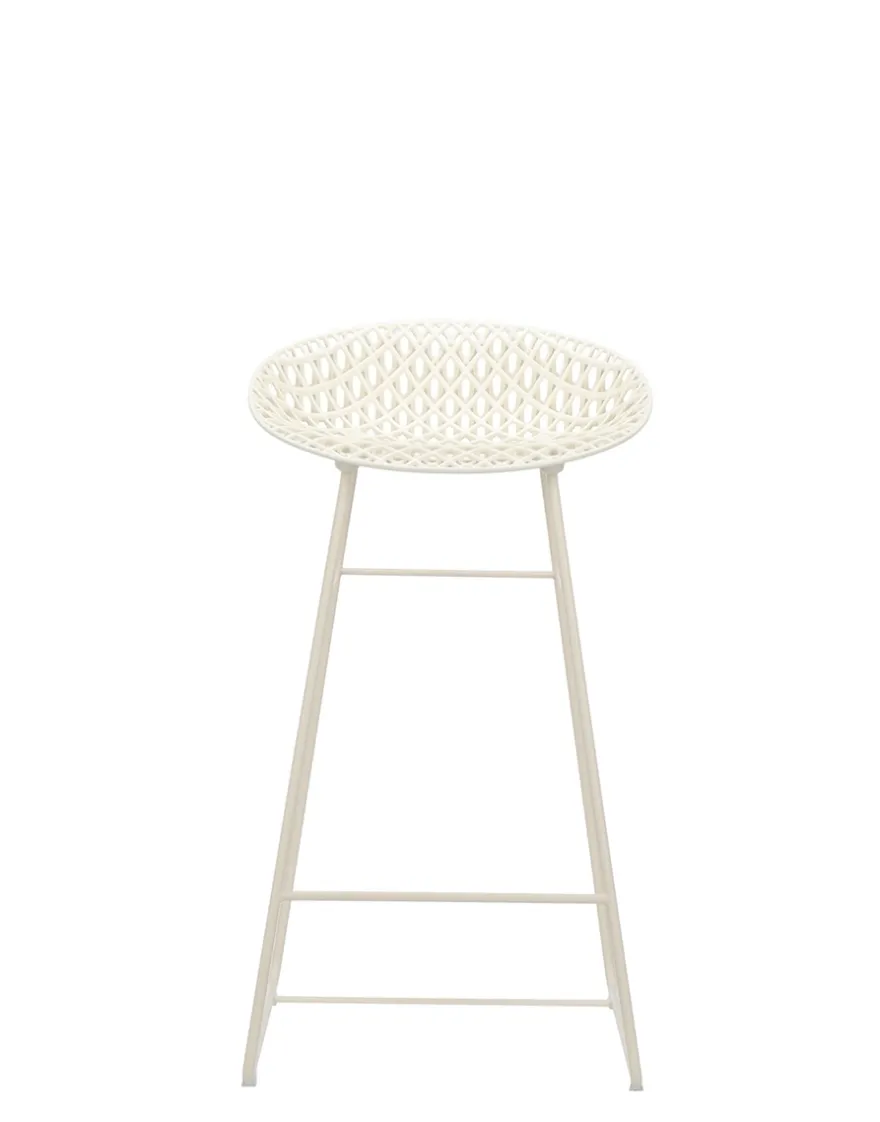 Clearance Kartell Smatrik stool BLANC/CHROME