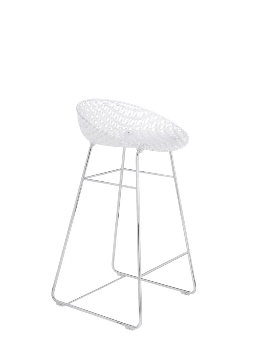 Hot Kartell Smatrik stool CRYSTAL/CHROME