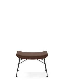 Kartell S/wood slatted ash/leather seat BOIS FONCÉ/NOIR