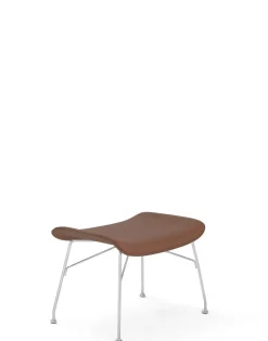 Kartell S/wood slatted ash/leather seat BOIS CLAIR/CHROME